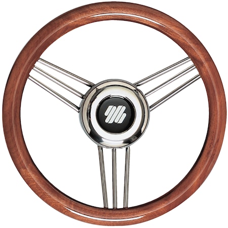 Uflex 13.8" Non-Magnetic Stainless Steel Steering Wheel with Mahogany Grip V26